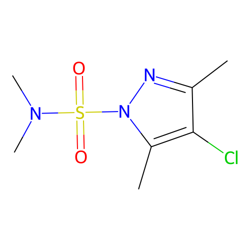 4-chloro-N,N,3,5-tetramethylpyrazole-1-sulfonamide structure
