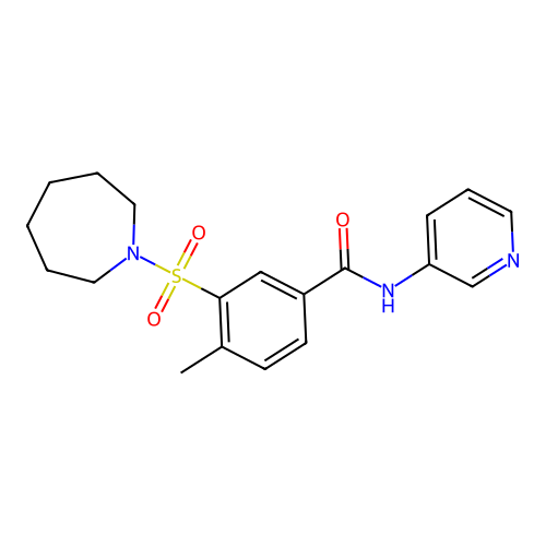 3-(azepan-1-ylsulfonyl)-4-methyl-N-pyridin-3-ylbenzamide structure