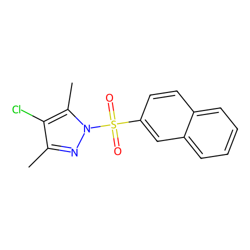 4-chloro-3,5-dimethyl-1-(2-naphthylsulfonyl)-1H-pyrazole structure