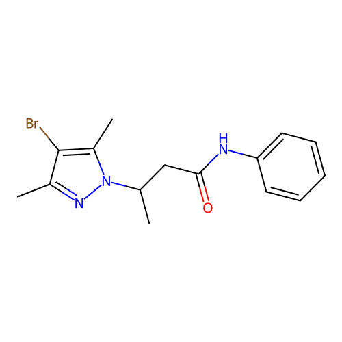 3-(4-bromo-3,5-dimethyl-1H-pyrazol-1-yl)-N-phenylbutanamide structure