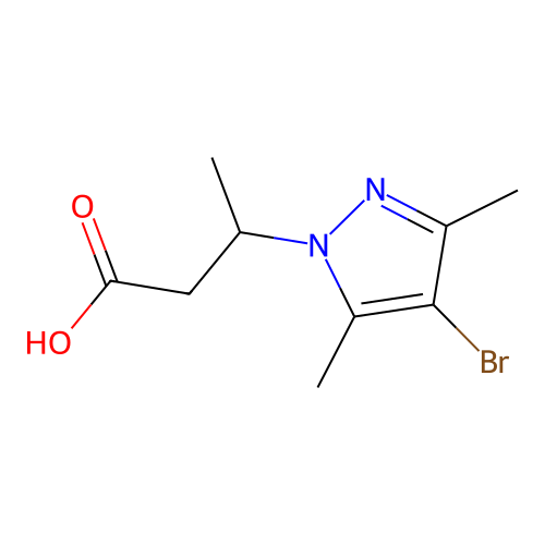 3-(4-bromo-3,5-dimethyl-1H-pyrazol-1-yl)butanoic acid structure