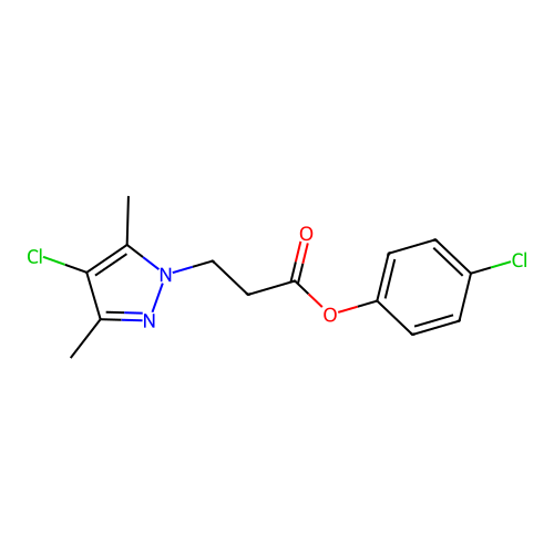 4-Chlorophenyl 3-(4-chloro-3,5-dimethylpyrazolyl)propanoate structure