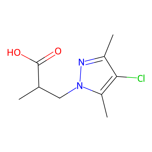 3-(4-chloro-3,5-dimethyl-1H-pyrazol-1-yl)-2-methylpropanoic acid structure