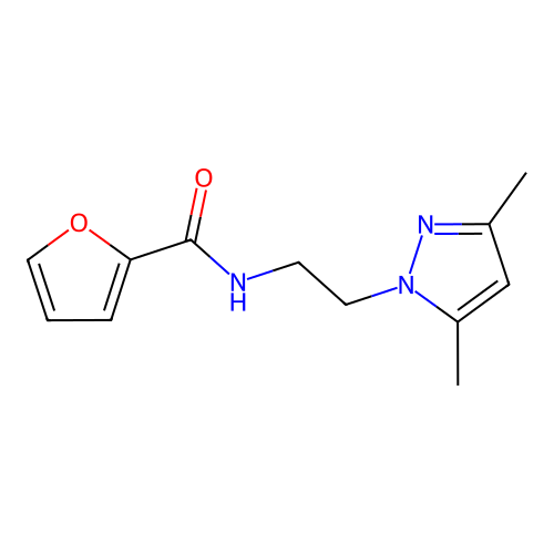 N-[2-(3,5-dimethyl-1H-pyrazol-1-yl)ethyl]furan-2-carboxamide structure