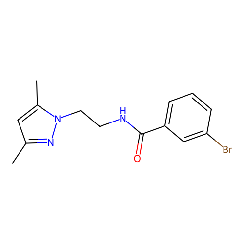 3-bromo-N-[2-(3,5-dimethylpyrazol-1-yl)ethyl]benzamide structure