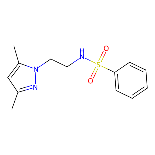 N-[2-(3,5-dimethyl-1H-pyrazol-1-yl)ethyl]benzenesulfonamide structure