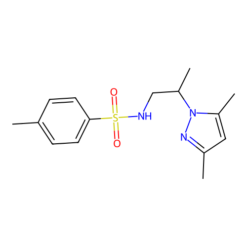 N-[2-(3,5-dimethylpyrazol-1-yl)propyl]-4-methylbenzenesulfonamide structure