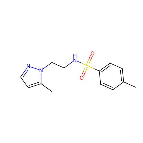 N-(2-(3,5-dimethyl-1H-pyrazol-1-yl)ethyl)-4-methylbenzenesulfonamide structure