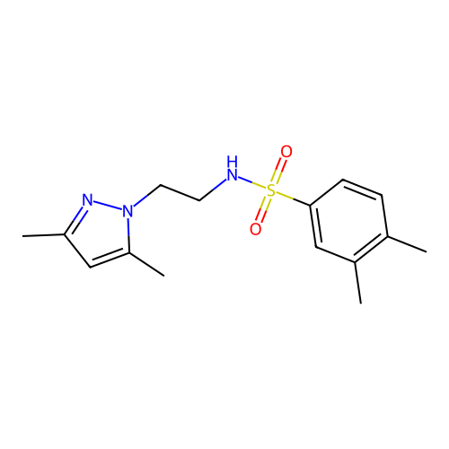 N-(2-(3,5-dimethyl-1H-pyrazol-1-yl)ethyl)-3,4-dimethylbenzenesulfonamide structure