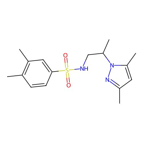 N-[2-(3,5-Dimethyl-pyrazol-1-yl)-propyl]-3,4-dimethyl-benzenesulfonamide structure