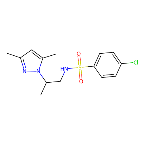 4-Chloro-N-[2-(3,5-dimethyl-pyrazol-1-yl)-propyl]-benzenesulfonamide structure