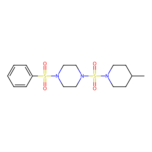 1-((4-Methylpiperidin-1-yl)sulfonyl)-4-(phenylsulfonyl)piperazine structure