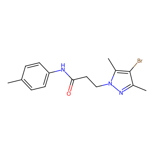 3-(4-bromo-3,5-dimethyl-1H-pyrazol-1-yl)-N-(4-methylphenyl)propanamide structure