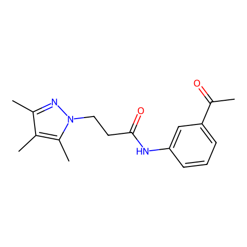 N-(3-acetylphenyl)-3-(3,4,5-trimethyl-1H-pyrazol-1-yl)propanamide structure
