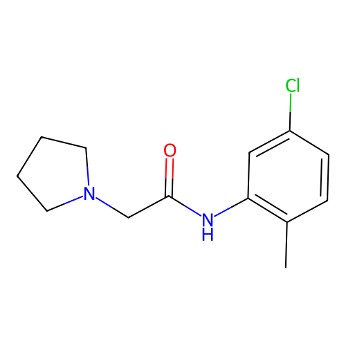 N-(5-chloro-2-methylphenyl)-2-(1-pyrrolidinyl)acetamide structure