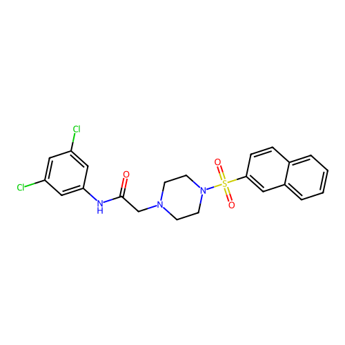 N-(3,5-dichlorophenyl)-2-(4-naphthalen-2-ylsulfonylpiperazin-1-yl)acetamide structure