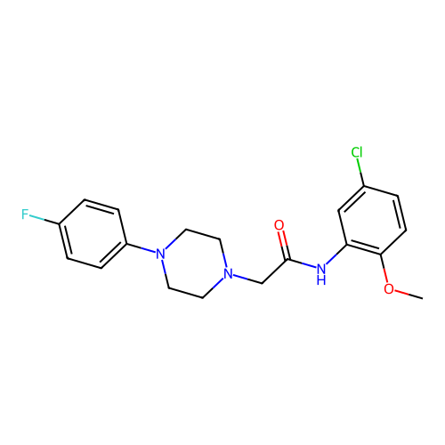 N-(5-chloro-2-methoxyphenyl)-2-[4-(4-fluorophenyl)piperazin-1-yl]acetamide structure