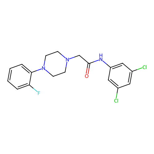 N-(3,5-dichlorophenyl)-2-[4-(2-fluorophenyl)piperazin-1-yl]acetamide structure