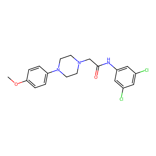 N-(3,5-dichlorophenyl)-2-[4-(4-methoxyphenyl)piperazin-1-yl]acetamide structure