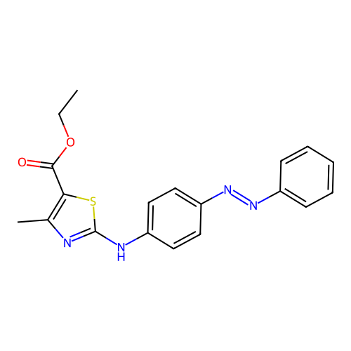 Ethyl 4-methyl-2-{[4-(phenyldiazenyl)phenyl]amino}-1,3-thiazole-5-carboxylate structure