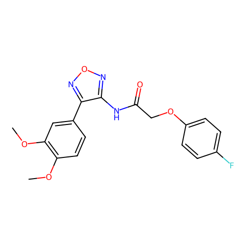 N-[4-(3,4-dimethoxyphenyl)-1,2,5-oxadiazol-3-yl]-2-(4-fluorophenoxy)acetamide structure