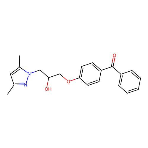 1-(4-benzoylphenoxy)-3-(3,5-dimethyl-1H-pyrazol-1-yl)propan-2-ol structure