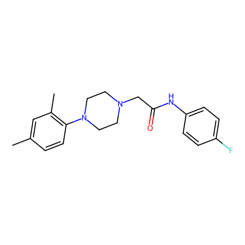 2-[4-(2,4-dimethylphenyl)piperazin-1-yl]-N-(4-fluorophenyl)acetamide structure