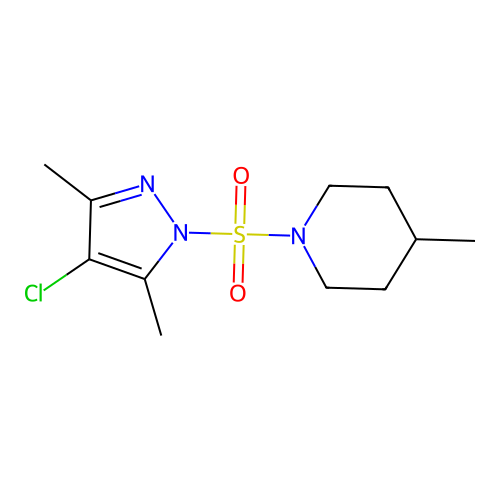 1-[(4-chloro-3,5-dimethyl-1H-pyrazol-1-yl)sulfonyl]-4-methylpiperidine structure