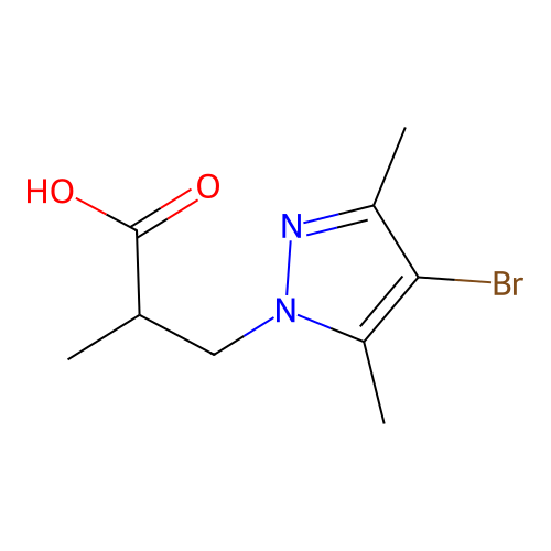 3-(4-bromo-3,5-dimethyl-1H-pyrazol-1-yl)-2-methylpropanoic acid structure
