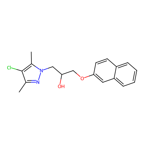 1-(4-chloro-3,5-dimethyl-1H-pyrazol-1-yl)-3-(naphthalen-2-yloxy)propan-2-ol structure