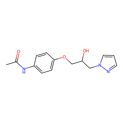 N-{4-[2-hydroxy-3-(1H-pyrazol-1-yl)propoxy]phenyl}acetamide structure