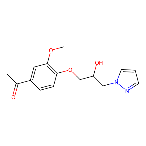 1-(4-(2-hydroxy-3-(1H-pyrazol-1-yl)propoxy)-3-methoxyphenyl)ethanone structure