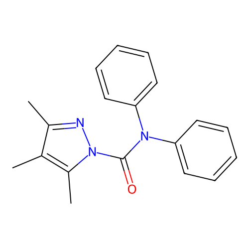 3,4,5-trimethyl-N,N-diphenyl-1H-pyrazole-1-carboxamide structure