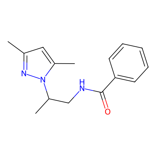N-(2-(3,5-dimethyl-1H-pyrazol-1-yl)propyl)benzamide structure