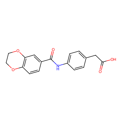 2-(4-(2,3-Dihydrobenzo[b][1,4]dioxine-6-carboxamido)phenyl)acetic acid structure