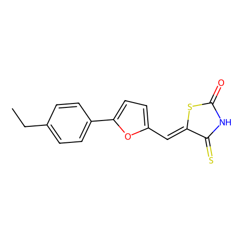 (Z)-5-((5-(4-ethylphenyl)furan-2-yl)methylene)-4-thioxothiazolidin-2-one structure