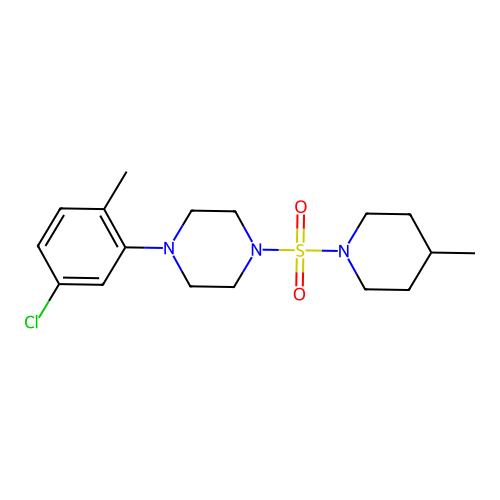 1-(5-Chloro-2-methylphenyl)-4-((4-methylpiperidin-1-yl)sulfonyl)piperazine structure