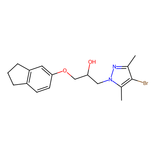 1-(4-Bromo-3,5-dimethyl-pyrazol-1-yl)-3-(indan-5-yloxy)-propan-2-ol structure
