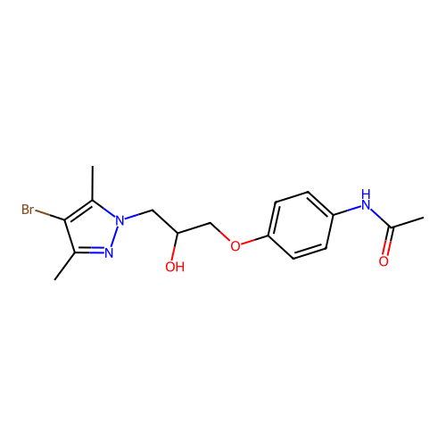 N-{4-[3-(4-Bromo-3,5-dimethyl-pyrazol-1-yl)-2-hydroxy-propoxy]-phenyl}-acetamide structure