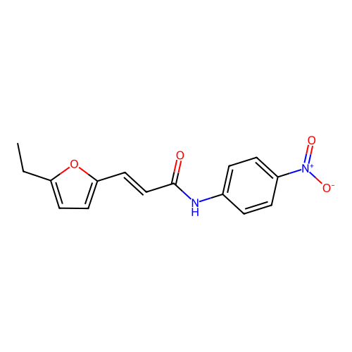 (2E)-3-(5-ethylfuran-2-yl)-N-(4-nitrophenyl)prop-2-enamide structure
