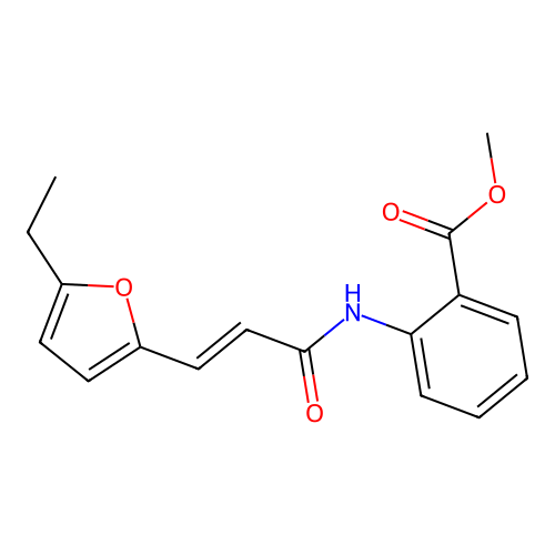 (E)-methyl 2-(3-(5-ethylfuran-2-yl)acrylamido)benzoate structure