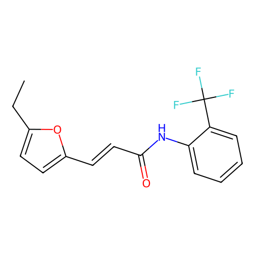 (E)-3-(5-ethylfuran-2-yl)-N-(2-(trifluoromethyl)phenyl)acrylamide structure