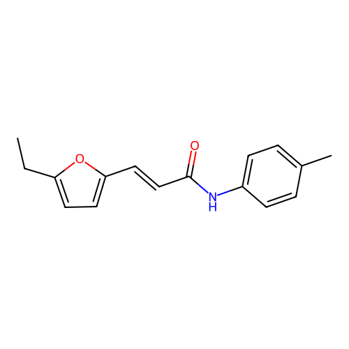 (2E)-3-(5-ethylfuran-2-yl)-N-(4-methylphenyl)prop-2-enamide structure