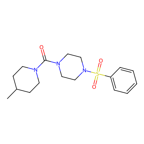 (4-Methylpiperidin-1-yl)(4-(phenylsulfonyl)piperazin-1-yl)methanone structure
