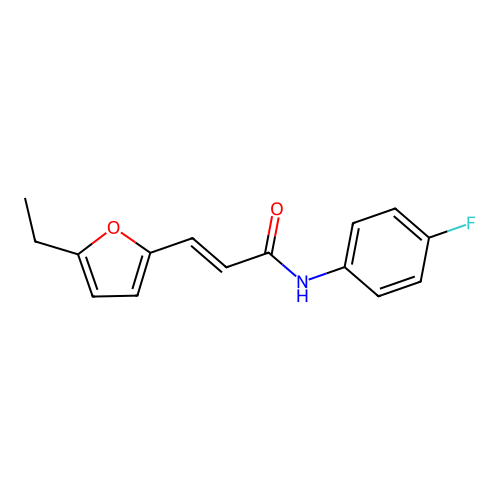 (2E)-3-(5-ethylfuran-2-yl)-N-(4-fluorophenyl)prop-2-enamide structure