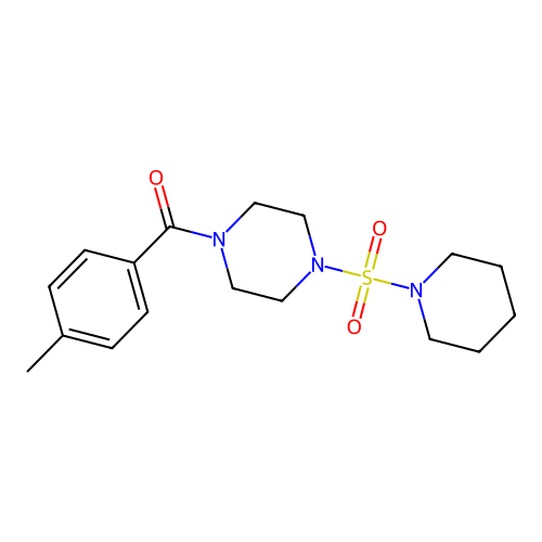 4-Methylphenyl 4-(piperidylsulfonyl)piperazinyl ketone structure