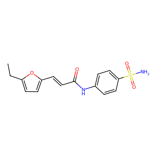 (2E)-3-(5-ethylfuran-2-yl)-N-(4-sulfamoylphenyl)prop-2-enamide structure
