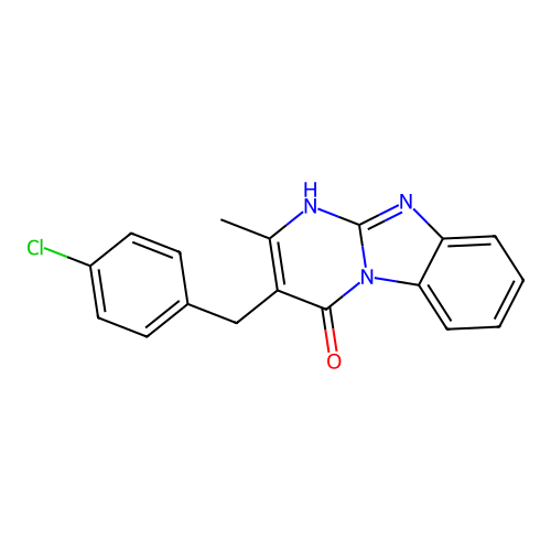 3-(4-chlorobenzyl)-2-methylpyrimido[1,2-a]benzimidazol-4(1H)-one structure