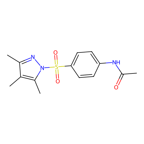 N-(4-((3,4,5-trimethyl-1H-pyrazol-1-yl)sulfonyl)phenyl)acetamide structure