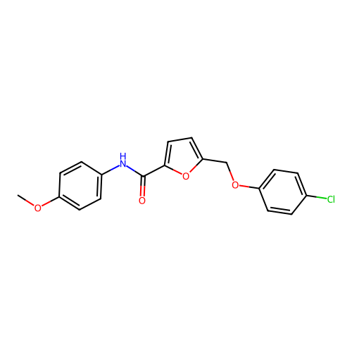 5-[(4-chlorophenoxy)methyl]-N-(4-methoxyphenyl)furan-2-carboxamide structure